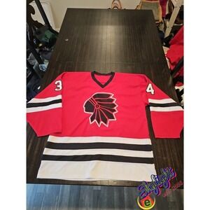 Pro-Joy Black Hawks Hockey Jersey #34 Made in Canada Size XL 26x33